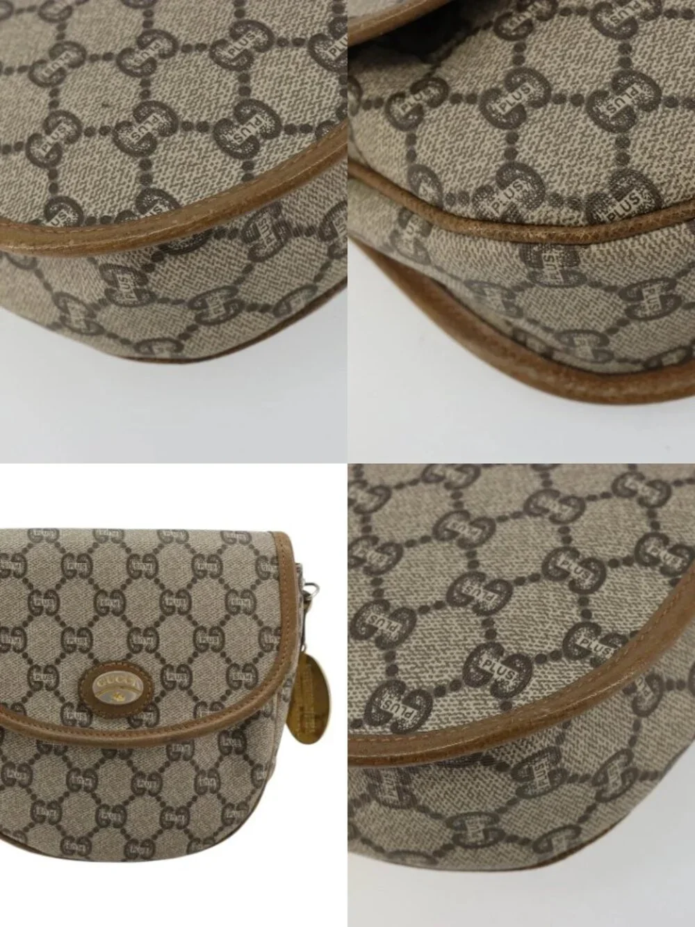 GUCCI GG Plus Supreme Shoulder Bag PVC Beige Gold Auth ka4547 - Picture 15 of 15